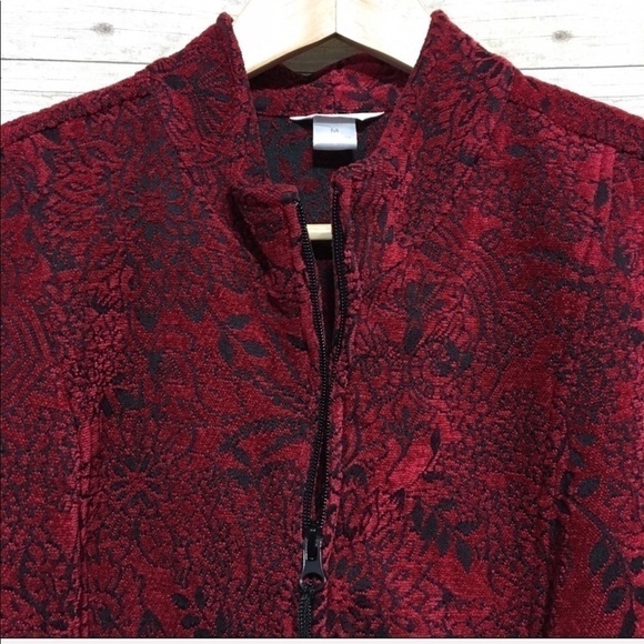 Vintage Christopher & Banks Jacquard Zip Blazer Jacket Size Medium - Picture 3 of 6